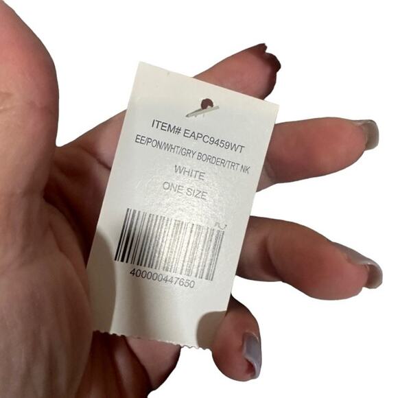 Mia & Tessa White & Gray Cape Cowl Neck Tassel Knit Poncho Women Sz OS - Picture 10 of 11